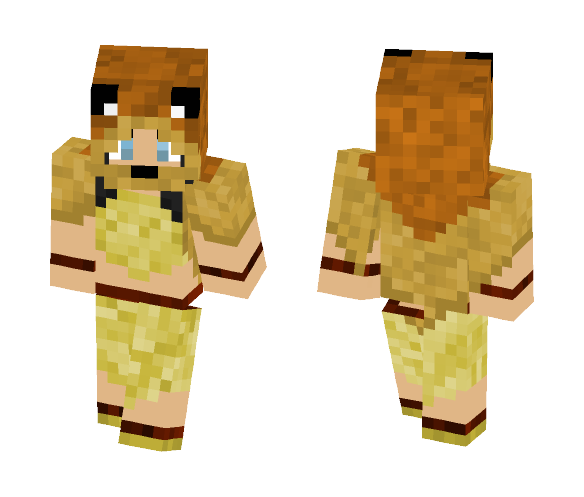 Tribal woman, lion pelt cloak - Female Minecraft Skins - image 1