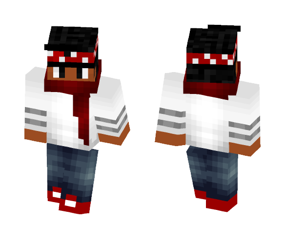 White Shirt with red highlights - Male Minecraft Skins - image 1