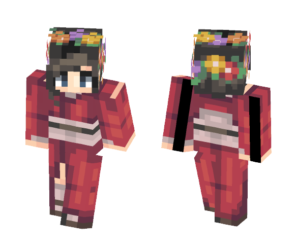 ⌊uℵašoα⌊ ~ Kimono Flora - Female Minecraft Skins - image 1