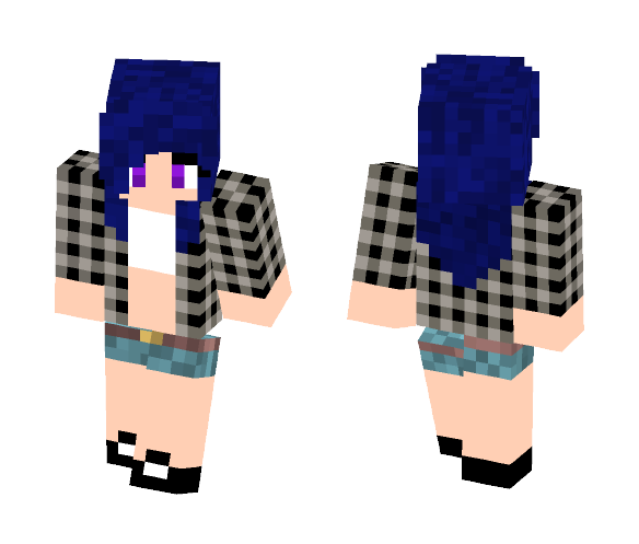 Blue Hair Girl - Color Haired Girls Minecraft Skins - image 1