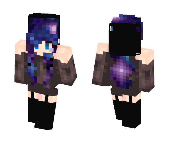 Hipster Girl Purple Hair - Color Haired Girls Minecraft Skins - image 1