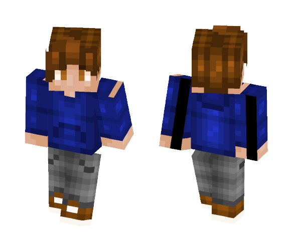 Cool Boy in a blue Hoodie - Boy Minecraft Skins - image 1