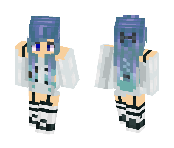 Black And White Shirt Girl - Girl Minecraft Skins - image 1