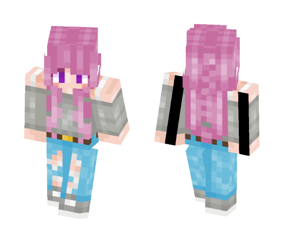 Girl with pink Hair - Color Haired Girls Minecraft Skins - image 1