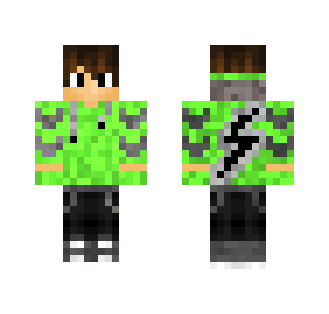 Gamer Dude w/ Green Hoodie - Male Minecraft Skins - image 2