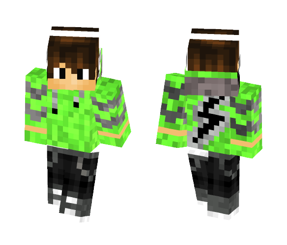 Gamer Dude w/ Green Hoodie - Male Minecraft Skins - image 1