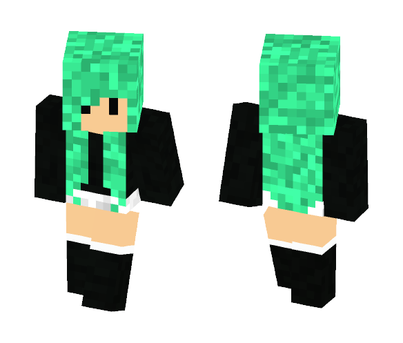Chib Green Haired Girl - Color Haired Girls Minecraft Skins - image 1