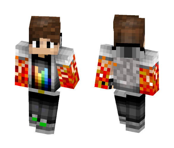 Get Rainbow Hoodie With Fire Arms Minecraft Skin for Free ...