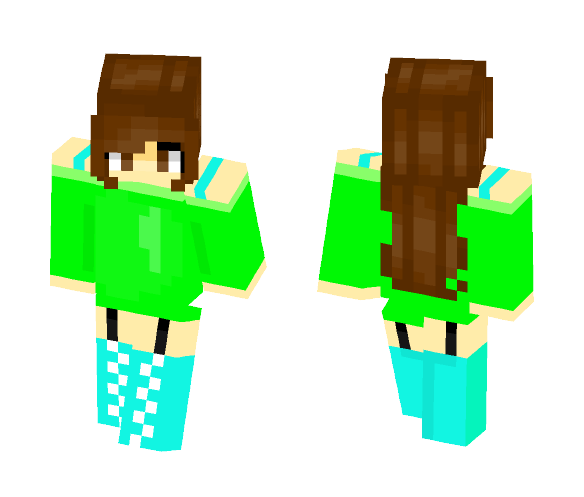 Blue and Green - Female Minecraft Skins - image 1