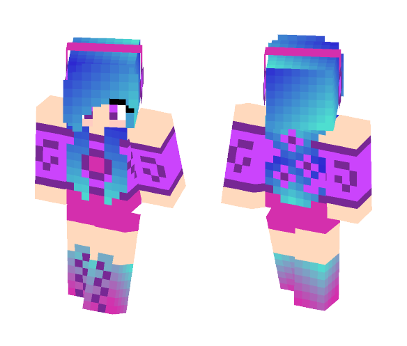 Purple pop girl - Girl Minecraft Skins - image 1