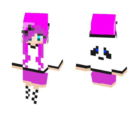 Panda Girl, Pink - Female Minecraft Skins - image 1
