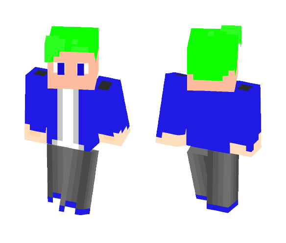 CyberJ Blue Jacket ~ new - Male Minecraft Skins - image 1