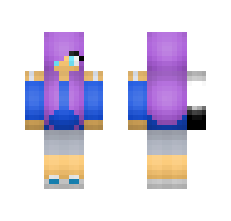 Purple haired Summer Girl - Color Haired Girls Minecraft Skins - image 2