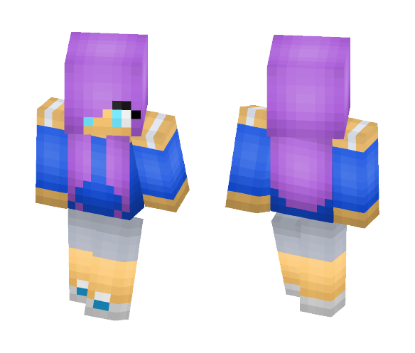 Purple haired Summer Girl - Color Haired Girls Minecraft Skins - image 1