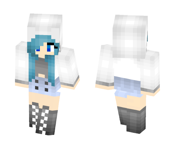 Hoodie and Blue hair - Female Minecraft Skins - image 1