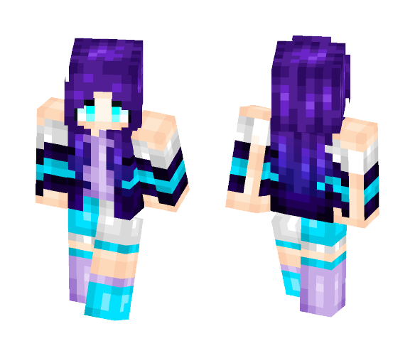 Purple and Blu - Female Minecraft Skins - image 1