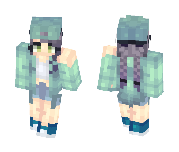 Green Tea Lover ~oMG FIRST POPREEL~ - Female Minecraft Skins - image 1