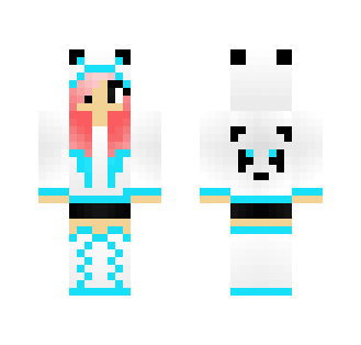 Pink and blue panda girl - Girl Minecraft Skins - image 2