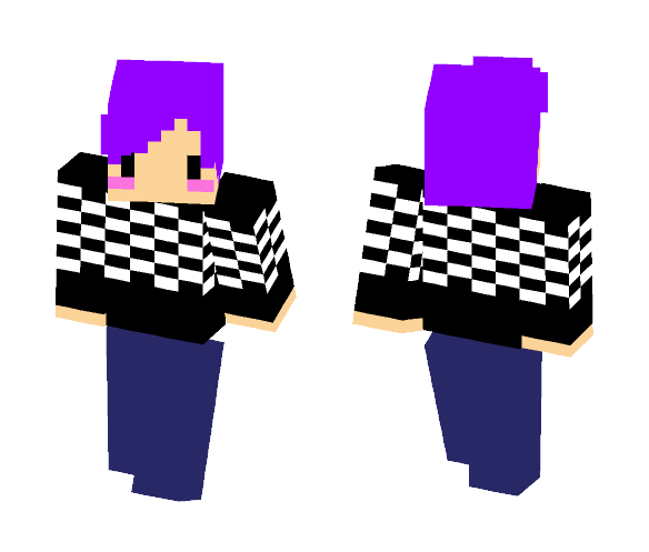 Boy With Sweater (purple hair)