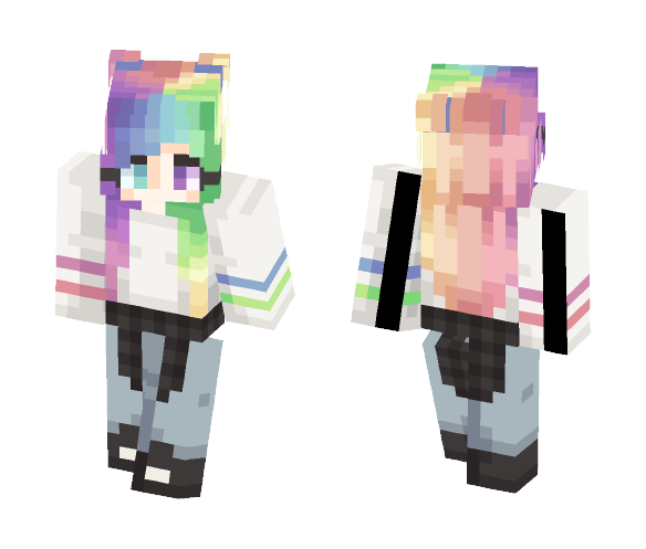 Rainbow Spacebuns - Female Minecraft Skins - image 1