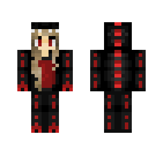 Girl In a Black and Red Dino Suit - Girl Minecraft Skins - image 2