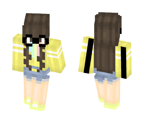 Nerdy Rainbow Barf Girl - Girl Minecraft Skins - image 1