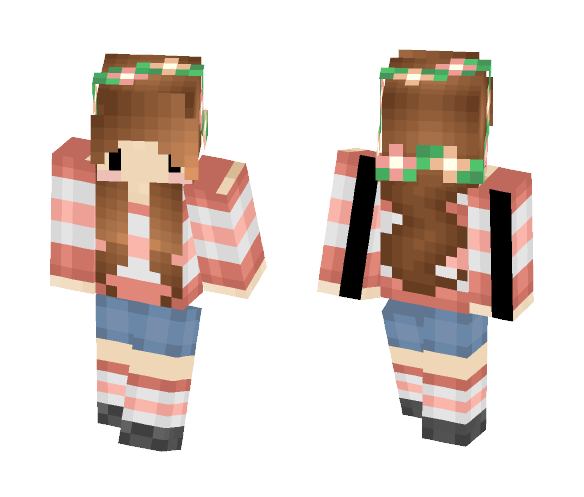 Pink Flower Girl - Girl Minecraft Skins - image 1