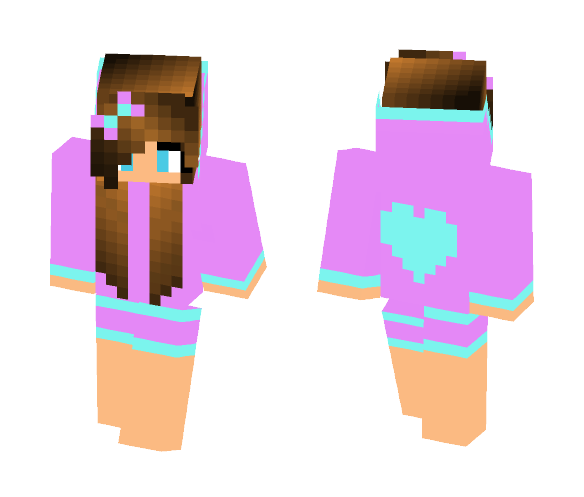 ~Love~ Hoodie Girl - Girl Minecraft Skins - image 1