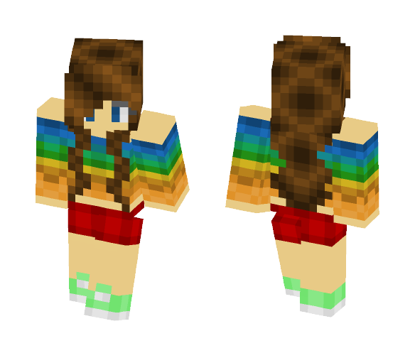 Rainbow Girl 2 - Girl Minecraft Skins - image 1