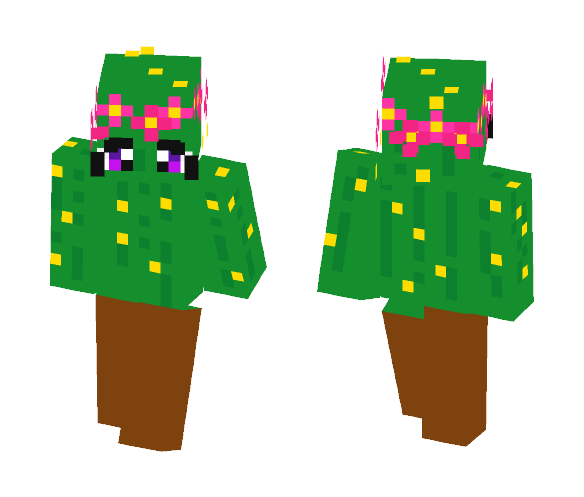 cactus with a flower crown - Flower Crown Minecraft Skins - image 1