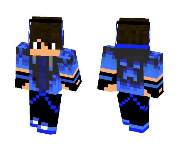 Blue Teen With Headphones - Male Minecraft Skins - image 1