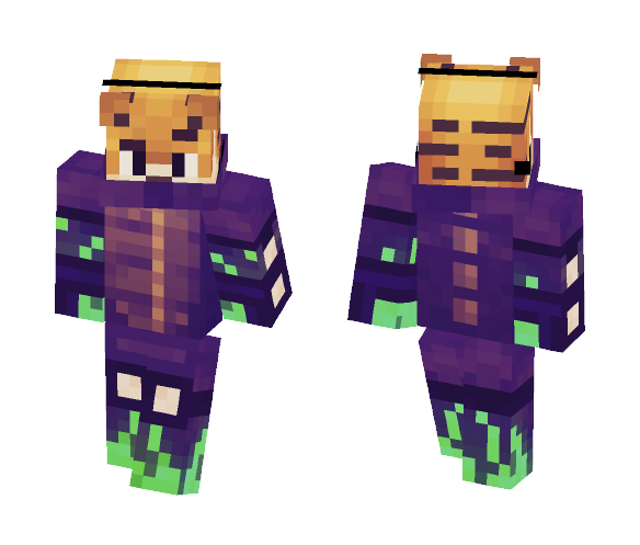 Tiger with Purple Windbreaker Suit - Male Minecraft Skins - image 1