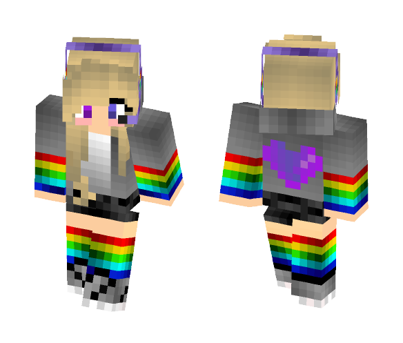 Rainbow Girl Gamer - Girl Minecraft Skins - image 1