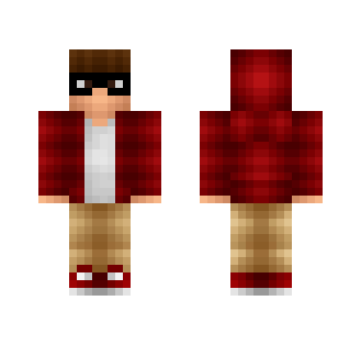 Boy With Glasses & Red Hoodie - Boy Minecraft Skins - image 2