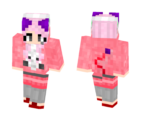 Pink Bean Girl sken ;))) - Girl Minecraft Skins - image 1