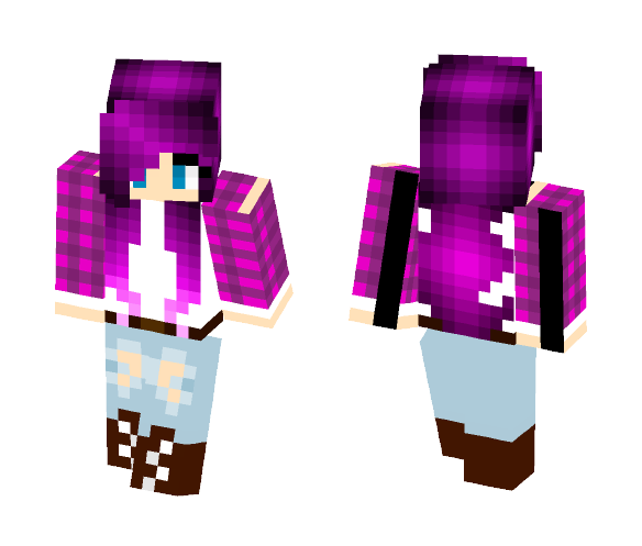 Casual Purpur Girl - Girl Minecraft Skins - image 1