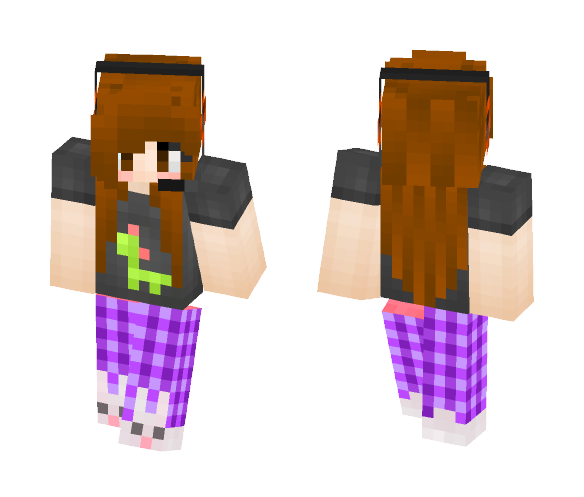 Gaming Girl In PJ's - Girl Minecraft Skins - image 1