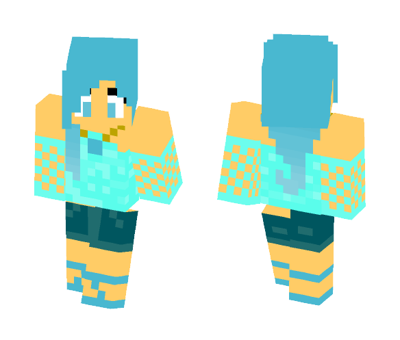 Light Blue Beach Girl - Girl Minecraft Skins - image 1