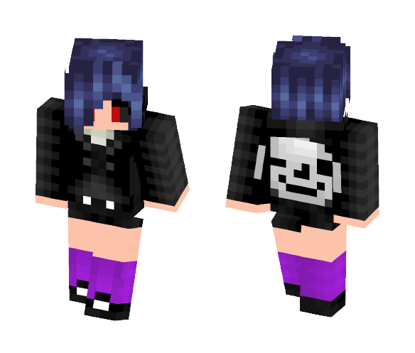 Touka with Sans Hoodie - Female Minecraft Skins - image 1