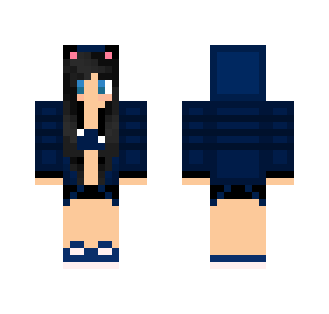 _':-y;. Dark Blue Cat Girl .;y- :'_ - Cat Minecraft Skins - image 2