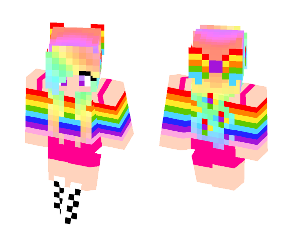 Rainbow girl - Girl Minecraft Skins - image 1