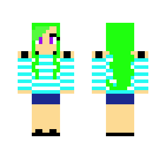 Girl (green hair) - Color Haired Girls Minecraft Skins - image 2