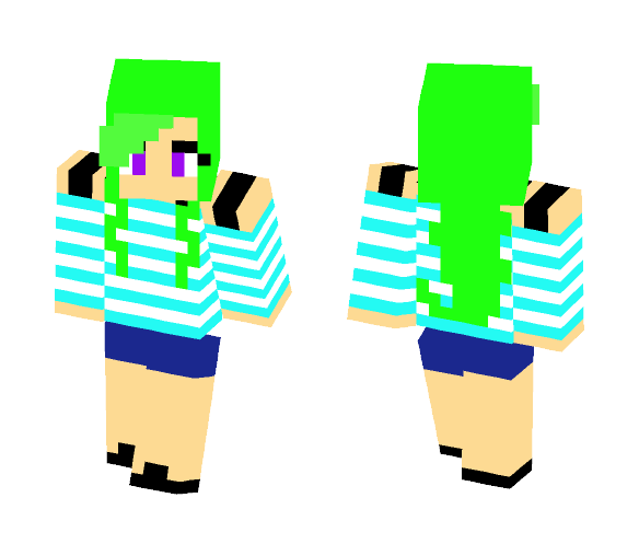 Girl (green hair) - Color Haired Girls Minecraft Skins - image 1