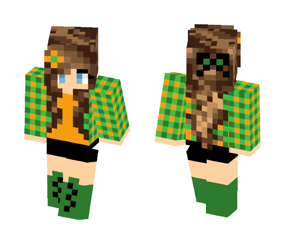 Green/orange girl - Girl Minecraft Skins - image 1