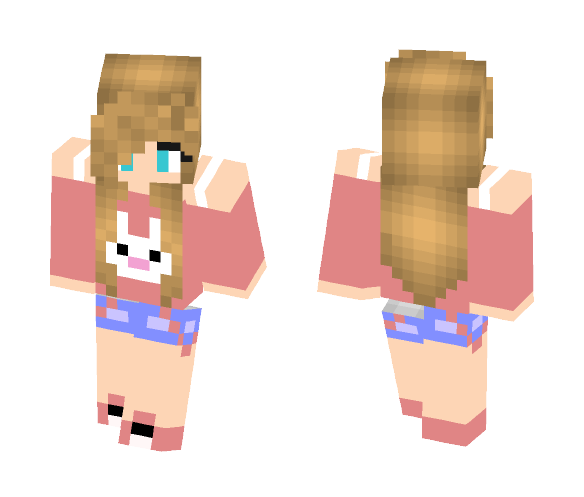 Girl Wearing Rabbit Tee - Girl Minecraft Skins - image 1
