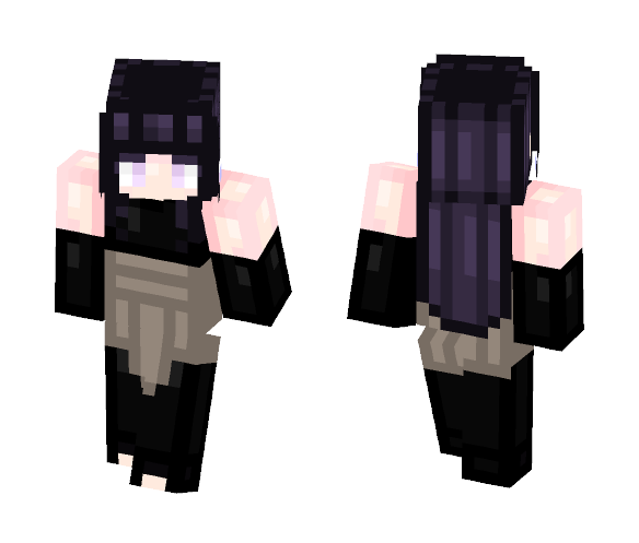 Hinata Black Dress - Female Minecraft Skins - image 1