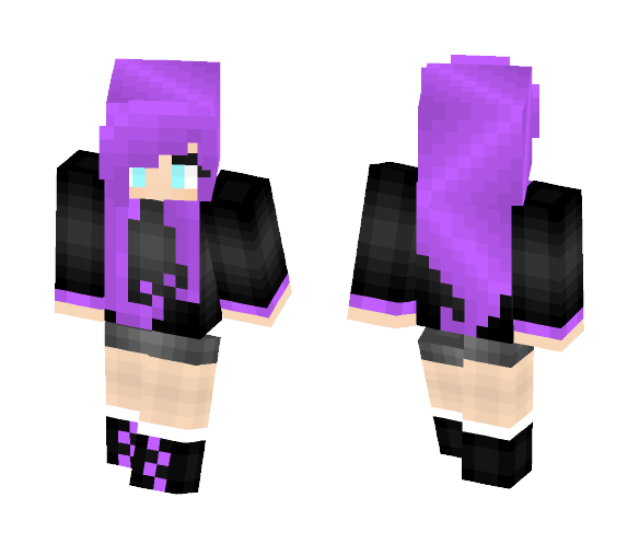 Purple Hair Girl(?) - Color Haired Girls Minecraft Skins - image 1