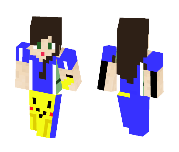 Girl Ash with Pikachu - Girl Minecraft Skins - image 1