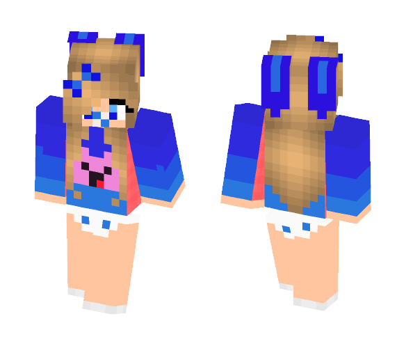 Baby Girl (Blue with Bunny Ears) - Baby Minecraft Skins - image 1