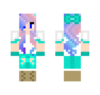 **Pastel Galaxy Hair Girl** - Color Haired Girls Minecraft Skins - image 2
